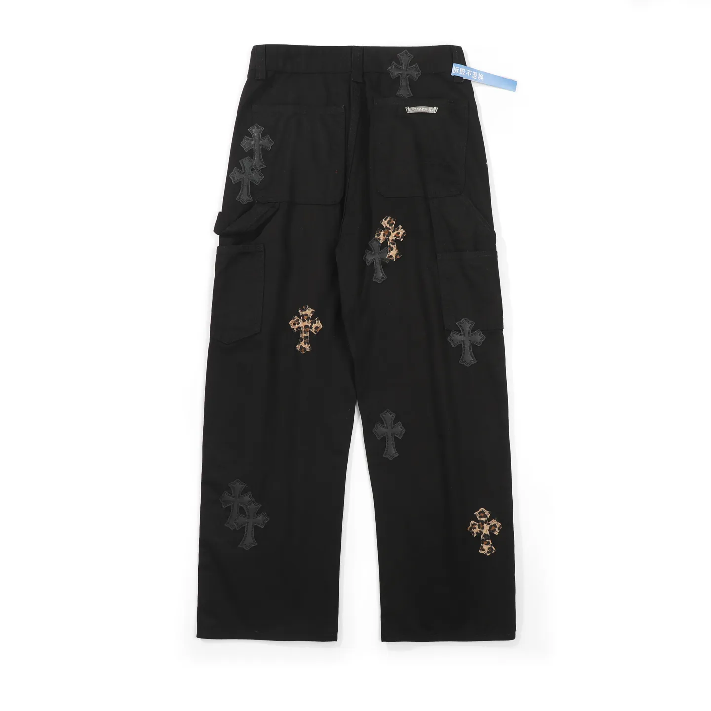 P270 Chrome Hearts Leopard Print Jeans with Black Leather and Wooden Leather Elements Washed Jeans Authentically Restore the Ultimate Vintage Texture Three-Dimensional Fit Loose and Comfortable Not Slimming Appearing Tall and Slim Made by Manufacturers Original Quality Control Same Style for Men and Women Can Be Matched with Couples Versatile Recommendations Must-Have Jeans for All Seasons Fashionistas Have Been Disappointed From the Quality Selection of Fabrics, Cutting of Details, and Matching of Patterns, Everything Is Impeccable! The upper body is so handsome when worn...it can be easily worn by men, women and children! The craftsmanship is made of heavy-duty washed pure cotton denim fabric. After washing, it is soft and thick and looks very stylish when worn. Color: black Size: 28 30 32 34 36